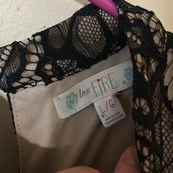 Love Fire Black Lace sleeveless jumpsuit L - Picture 2 of 4